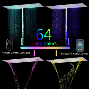 Hideep 36*12Inch Âm Nhạc <span class=keywords><strong>LED</strong></span> Mưa & Thác Đầu Vòi Hoa Sen Hiển Thị Nhiệt Độ Vòi Hoa Sen Van Tĩnh Nhiệt Vòi Hoa Sen - Product Image 2