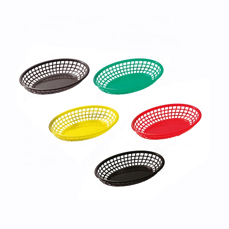 Новый дизайн фаст-фуд пластиковые овальные deli корзины кухонная корзина для хранения