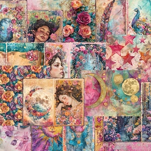 JAI IMAN Ensemble <span class=keywords><strong>de</strong></span> papier <span class=keywords><strong>de</strong></span> <span class=keywords><strong>fond</strong></span> et 74 autocollants Nuages arc-en-ciel pour scrapbooking, fournitures <span class=keywords><strong>de</strong></span> scrapbooking - Product Image 3