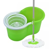 Meilleure vente 360 vadrouille en microfibre magique et seau à double entraînement avec poteau télescopique en acier et forme de tête ronde