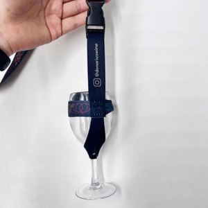 Promotional Printed Nylon <b>Polyester</b> Personalizado Wine Glass Holder <b>Lanyard</b> With Logo Custom - Product Image 6