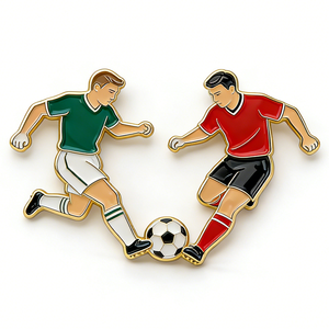 Badge en métal émaillé personnalisé OEM, souvenir de la <span class=keywords><strong>Coupe</strong></span> <span class=keywords><strong>du</strong></span> <span class=keywords><strong>Monde</strong></span> de football, design sur mesure, personnage de <span class=keywords><strong>match</strong></span> de football, pour col ou revers - Product Image 3