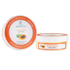 Beurre corporel luxueux à la papaye avec sel de la mer Morte, beurre de karité et beurre de cacao, se fond dans la peau pour une hydratation intense et une douceur soyeuse - Product Image 1