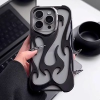 Nouvelle Mode Flamme Motif 3D Texture De Refroidissement TPU Ultra-Mince Cas pour iPhone 16 15 Pro Max Couleurs De Luxe Antichoc Téléphone Cas