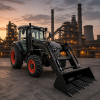 Tracteur robuste à quatre roues motrices de 80 CV avec cabine climatisée, système hydraulique puissant, levage haute performance pour les tâches agricoles professionnelles