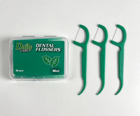 Fil dentaire saveur menthe pour soins quotidiens, 50 pièces, résistant à la déchirure, en PE, poignée confortable, qualité alimentaire, certifié GMP
