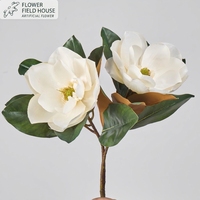Branche de fleur de magnolia artificielle réaliste en tissu de soie pour arrangement floral, décoration de mariage, jardin, hôtel