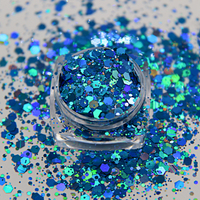 Paillettes bleues caméléon à changement de couleur pour cosmétiques, fêtes, festivals, fournitures promotionnelles, décorations de Noël, personnalisables