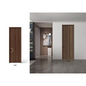 Puerta de cristal de carbono de madera maciza ecológica de diseño moderno para habitaciones interiores de Hotel Suite de dormitorio de varios pisos Pintura ecológica gratuita - Product Image 2