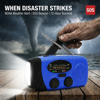 Radio AM FM NOAA de 2000mAh con Linterna LED para Kits de Preparación para Desastres en el Hogar