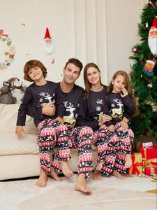 Pijamas Navideños Personalizados 2024, Pijamas Navideños a Rayas Rojas y Verdes, <span class=keywords><strong>Conjunto</strong></span> de Pijamas Navideños de Manga Larga para Combinar en Familia - Product Image 2