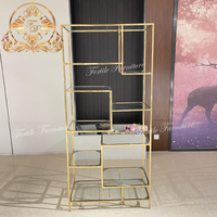 Porte-bouteilles à vin de restaurant haut de gamme en acier inoxydable doré personnalisé avec un design moderne antique