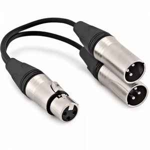 3pin <span class=keywords><strong>XLR</strong></span> femmina a doppio maschio spina Y Splitter cavo cavo del microfono - Product Image 1