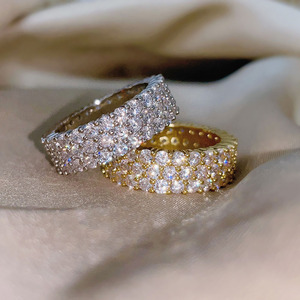 Hot Sale Hip Hop Iced Out <b>Wedding</b> <b>Rings</b> Silver 18K Gold Plated <b>Cubic</b> <b>Zirconia</b> <b>Rings</b> Women - Product Image 3