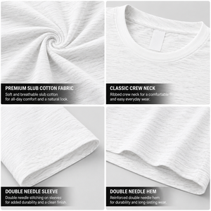 Premium Slub Cotton T Shirt <b>Men's</b> Lightweight Textured Tee Soft Breathable Casualwear Manufacturer - Product Image 2