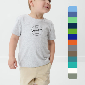 เสื้อผ้าลำลองสีพื้นสำหรับเด็กเสื้อยืดสำหรับเด็กอายุ3ขวบพิมพ์โลโก้ได้ตามต้องการสำหรับฤดูร้อน - Product Image 1