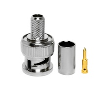 50Ohm BNC Male Plug Crimp for RG58 LMR200 RG223 RG142 RG400 LMR195 LMR240 H155 RG59 LMR300 RG6 5D-FB RF Coax Coaxial Connectors
