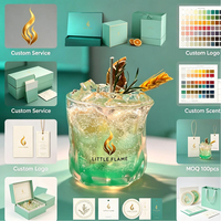 Großhandel Private Label Luxus Jelly Duftkerze Cocktail-Form Klares Gel-Wachs Grünes Raumduft-Geschenkset