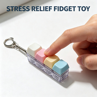 Porte-clés anti-stress personnalisable avec clavier mécanique portable à 4 touches en plastique, son de clic, jouet de relaxation