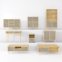 Aparador de Madera Estilo Moderno para el Hogar con Puertas de Panel Plano - Almacenamiento Multifuncional que Ahorra Espacio para Sala de Estar, Entrada, Hotel