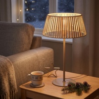 Lampe de table en corde tressée en gros, abat-jour multicolore, base métallique, lampe de bureau, décoration intérieure pour la maison et l'hôtel, lumière de table E26 E27