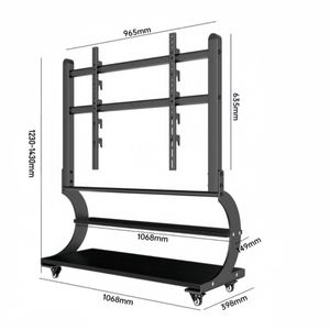 Hotsales 50 "-100" Led Lcd <span class=keywords><strong>TV</strong></span> al Plasma Stand in <span class=keywords><strong>metallo</strong></span> e legno universale <span class=keywords><strong>Mobile</strong></span> 360 gradi rotolamento <span class=keywords><strong>TV</strong></span> carrelli - Product Image 3