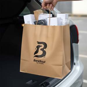 Custom Printed Disposable Eco-Friendly <b>Biodegradable</b> Recyclable Printed Twisted Handles for Car <b>Paper</b> Bags with Your Own logo - Product Image 4