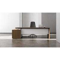 Bureau d'ordinateur en gros avec tiroirs, table de direction moderne pour ensemble de bureau, bureau de PDG moderne, mobilier de bureau de luxe en forme de L