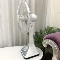 Ventilateur de bureau solaire rechargeable AC/DC 6V de 14 pouces de bonne qualité avec batterie, construction métallique pour une utilisation à la maison et en extérieur