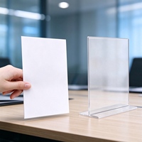 Support de signalisation en acrylique en forme de T, présentoir de table double face, porte-menu en plastique transparent pour restaurant, affiche photo