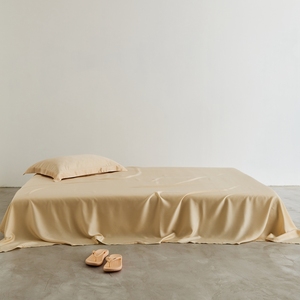 Ensemble de draps plats en fibre de lyocell 100% solide pour l'été, utilisation hôtelière, certifié OEKO-TEX, écologique, 300TC, taille super king 245x270cm - Product Image 4