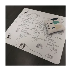 ODM OEM Tenture murale en cuir végétalien écologique <span class=keywords><strong>Carte</strong></span> <span class=keywords><strong>du</strong></span> <span class=keywords><strong>monde</strong></span> imprimée Décoration de chambre d'enfant lavable rembourré pour un usage domestique - Product Image 1