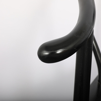 Reproduction antique chinoise en bois massif d'orme recyclé noir fauteuil à dossier rond meubles de salon