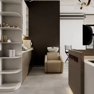 Chaise de massage de spa de tête de lit de <span class=keywords><strong>shampooing</strong></span> de coiffeur beige portatif avec le bol de <span class=keywords><strong>shampooing</strong></span> en céramique pour des salons et des ateliers - Product Image 2