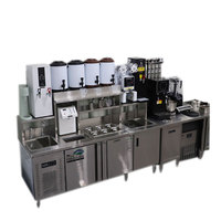 Stasiun Persiapan Boba Tea Berpendingin, Peralatan Toko Bubble Tea, Konter Teh Susu Custom, Bar Milktea Stainless Steel