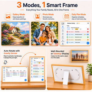 Tablero de Tareas Digital de 15.6 Pulgadas con Pantalla Táctil Inteligente, Horarios Familiares Interactivos, Marco de Fotos para Montar en la Pared, Reloj Digital, Reproductor MP3 y <span class=keywords><strong>MP4</strong></span> - Product Image 5