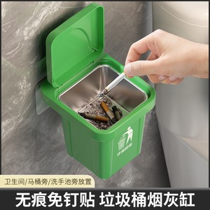 Wall Mounted Trash Can Square Black Plastic With Lid For Home Living <b>Room</b> Recycling <b>Bin</b> - Product Image 5