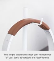 Support pour casque de bureau à domicile - Support pour casque - Base ronde, rond, en acier