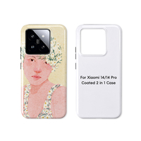 Coque de téléphone 2-en-1 par sublimation pour Xiaomi 15/14/13 Lite, coques vierges en PC robuste avec revêtement 3D pour presse sous vide, compatibles Plus/XS