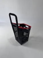 Panier de courses en plastique léger, empilable, à dossier haut, écologique et durable pour supermarché, fruits, légumes et vente au détail