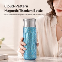 Bouteille d'eau, de thé ou de café en titane pur, isolée sous vide, avec couvercle magnétique, personnalisable avec logo, vente en gros