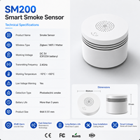 Détecteur de fumée WiFi/Zigbee/Matter, application intelligente Tuya, alarme incendie, sirène puissante de 85 dB, capteur de fumée photoélectrique, fonctionne sur piles
