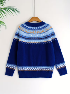<span class=keywords><strong>Pull</strong></span> en tricot Fair Isle à motif cœur pour <span class=keywords><strong>femme</strong></span>, hiver 2026, <span class=keywords><strong>col</strong></span> rond, manches longues, 100 % acrylique, motif nordique - Product Image 2