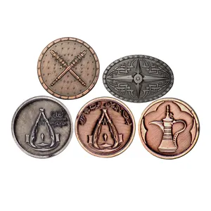 Factory Wholesale Carved Antique Style Design Challenge Bronze Iron Metal Board Game Coin Token For Games
