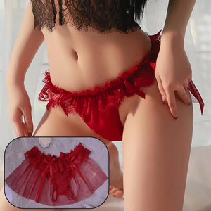 Mutandine Sexy in stile Hipster da <span class=keywords><strong>donna</strong></span> in maglia trasparente a vita bassa traspirante per Bikini mutandine in pizzo perizoma con fiocco in Nylon - Product Image 6