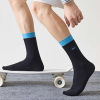 Chaussettes habillées classiques pour hommes, de marque, en coton de haute qualité