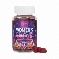 Gummies probiotiques pour femmes, vente chaude OEM, compléments alimentaires à base de plantes infusés à la canneberge, soutien de la diversité microbienne pour les voies urinaires