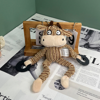 Jouet à mâcher pour chien en peluche rayé avec couineur intégré et anneau en caoutchouc durable pour l'entraînement des chiens - Vente en gros