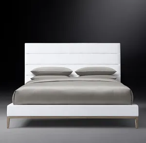 Cama de Lujo de Diseño Modernista Italiano Sassanid OEM con Base de Roble y Plataforma de Tela - Product Image 5