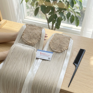 Extensiones de Cola de Caballo de Cabello Humano Blanco Plateado de Lujo, Cabello Vietnamita Liso Natural, Seguras y Fáciles de Aplicar, Proveedor Destacado 2026 - Product Image 1